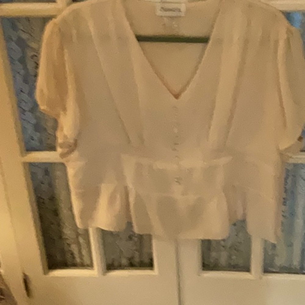 CHADWICKS POLYESTER CHIFFON CROP BLOUSE, WITH PEPLUM SIZE- 20